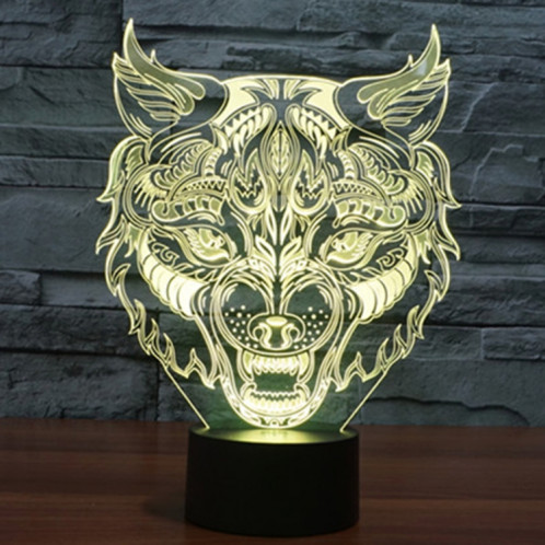 Forme de léopard 7 Couleur Décoloration Creative Visual Stéréo Lampe 3D tactile Interrupteur Contrôle LED Lumière Lampe de Bureau Nuit Lumière SF2926872-012