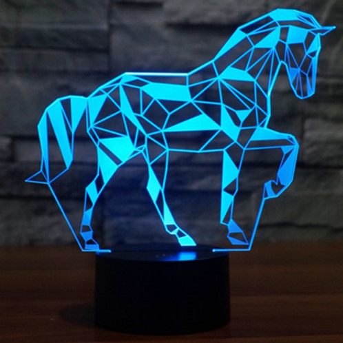 Forme de cheval 7 Couleur de décoloration Lampe de stéréo visuelle créative Commande de commutation tactile 3D Lumière de lumière LED Lampe de bureau Lampe de nuit SF29297-012