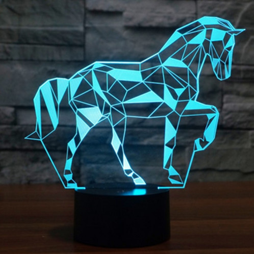 Forme de cheval 7 Couleur de décoloration Lampe de stéréo visuelle créative Commande de commutation tactile 3D Lumière de lumière LED Lampe de bureau Lampe de nuit SF29297-012