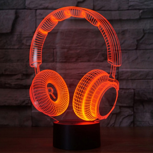 Forme du casque 7 Couleur de décoloration Lampe stéréo visuelle créative Commutateur tactile 3D Commande LED Lumière Lampe de bureau Lampe de nuit SF29319-012