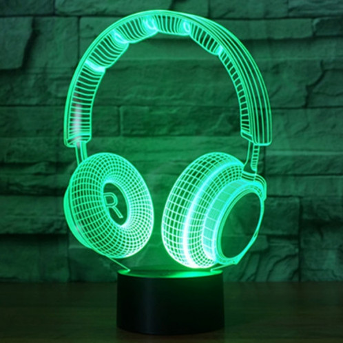 Forme du casque 7 Couleur de décoloration Lampe stéréo visuelle créative Commutateur tactile 3D Commande LED Lumière Lampe de bureau Lampe de nuit SF29319-012
