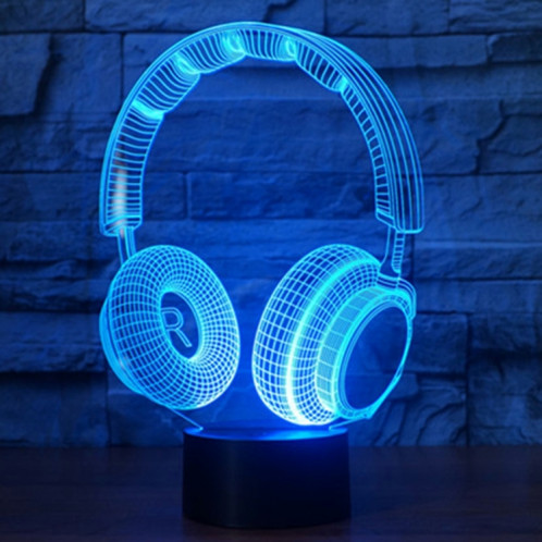 Forme du casque 7 Couleur de décoloration Lampe stéréo visuelle créative Commutateur tactile 3D Commande LED Lumière Lampe de bureau Lampe de nuit SF29319-012