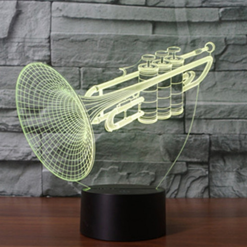 Forme de la trompette 7 Décoloration de la couleur Lampe stéréo visuelle créative Commande tactile 3D Commande LED Lumière Lampe de bureau Lampe de nuit SF29321-012