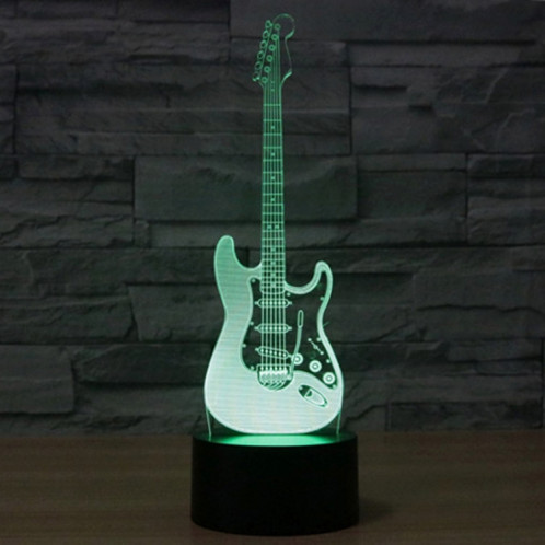 Forme de guitare électrique 7 couleurs de décoloration Lampe de stéréo visuelle créative Commande de commutation tactile 3D Lumière de lumière LED Lampe de bureau Lampe de nuit SF29330-012