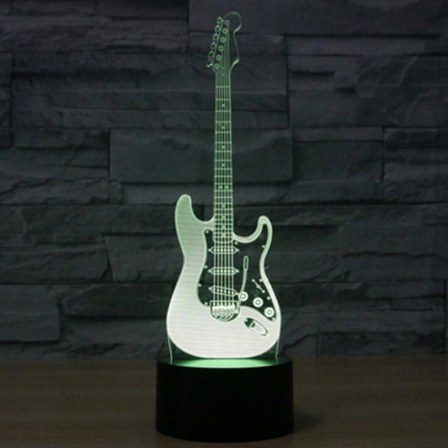 Forme de guitare électrique 7 couleurs de décoloration Lampe de stéréo visuelle créative Commande de commutation tactile 3D Lumière de lumière LED Lampe de bureau Lampe de nuit SF29330-012