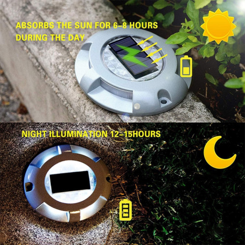 4 PCS LED Lampe de sol intégrée à énergie solaire IP68 Lampe de jardin extérieur étanche (noir) SH221B1360-07