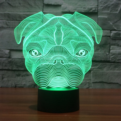 Forme du chien 7 couleurs de décoloration Lampe stéréo visuelle créative Commutateur tactile 3D Commande LED Lumière Lampe de bureau Lampe de nuit SF33302-013