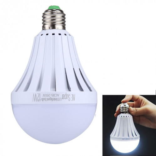 Ampoules E27 12W SMD 5730 LED, 24 LEDs 1080 LM 6000-6500K LED Lumières d'arrêt de balle d'urgence intelligentes, AC 85-265V SH3478770-010