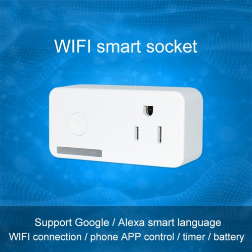 16A WiFi 2.4GHz APP Télécommande Timing Smart Socket Fonctionne avec Alexa et Google Home, AC 110-250 V, US Plug S135101298-011