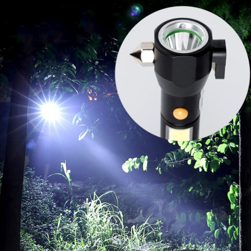 Lampe de poche à DEL rechargeable étanche de 10 000 lumens IPX4 avec marteau de sécurité et 3 modes SH3612924-010