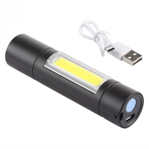 Lampe de poche à focale fixe étanche XPE + COB A1 USB avec boîtier de stockage et 3 modes SH3613767-08