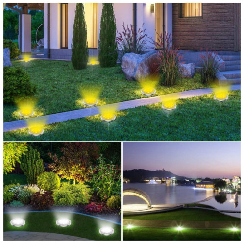 Type de capteur de lumière de pelouse de jardin extérieur solaire dimmable coloré à 8 LED, contrôle de la lumière intelligent, lumière enterrée SHED361942-011