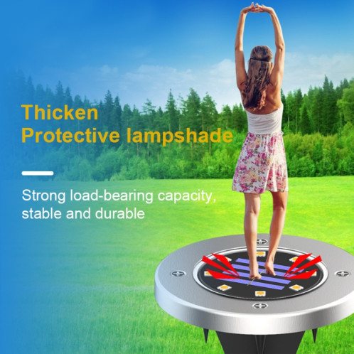 Type de capteur de lumière de pelouse de jardin extérieur solaire dimmable coloré à 8 LED, contrôle de la lumière intelligent, lumière enterrée SHED361942-011