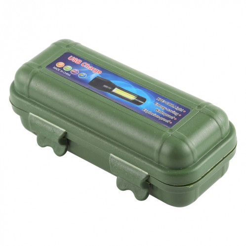A3 USB rechargeable étanche Zoomable Lampe de poche XPE + COB avec 3 modes et boîte de rangement et clips SH37101579-08