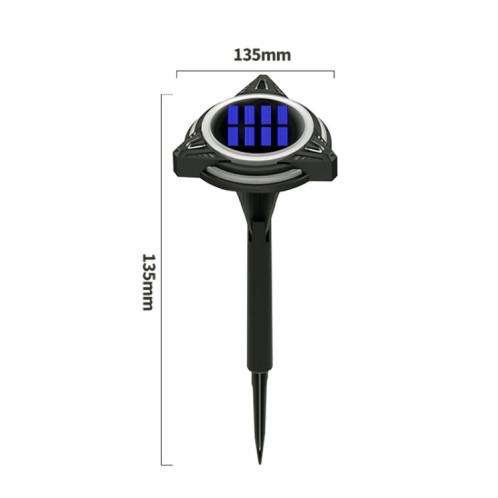 TG-JG00129 10 LED Soucoupe Volante Triangulaire Long Tube Solaire Extérieur En Plastique Imperméable À L'eau Jardin Décoratif Prise Au Sol Lumière Contrôle Intelligent De La Lumière Lumière Enterrée, Gradation SH38331510-014