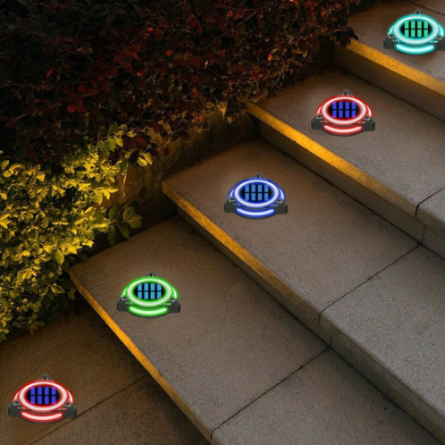 TG-JG00129 10 LED Soucoupe Volante Triangulaire Long Tube Solaire Extérieur En Plastique Imperméable À L'eau Jardin Décoratif Prise Au Sol Lumière Contrôle Intelligent De La Lumière Lumière Enterrée, Gradation SH38331510-014