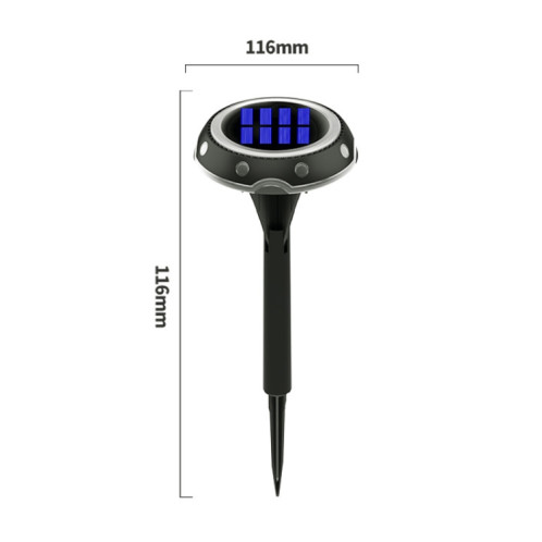 TG-JG00128 8 LED Spotted Long Tube Solaire Extérieur En Plastique Imperméable À L'eau Jardin En Plastique Décoratif Prise Au Sol Lumière Intelligente Contrôle De La Lumière Enterré Lumière, Gradation Colorée SH3834926-014