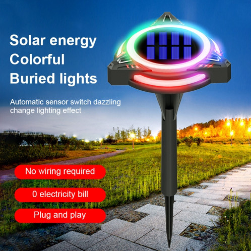 TG-JG00128 8 LED Spotted Long Tube Solaire Extérieur En Plastique Imperméable À L'eau Jardin En Plastique Décoratif Prise Au Sol Lumière Intelligente Contrôle De La Lumière Enterré Lumière, Gradation Colorée SH3834926-014