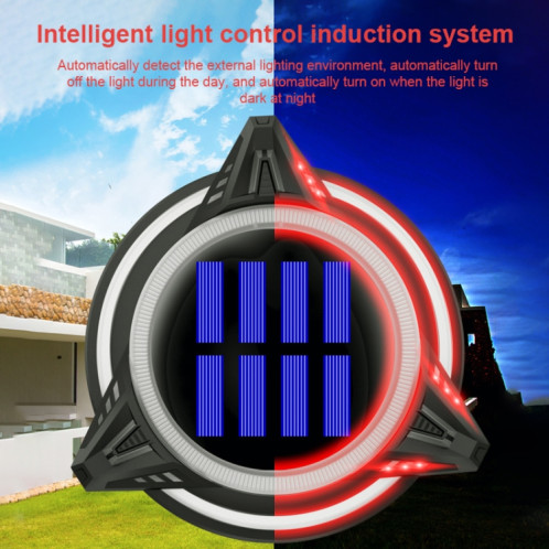 TG-JG00128 8 LED Spotted Long Tube Solaire Extérieur En Plastique Imperméable À L'eau Jardin En Plastique Décoratif Prise Au Sol Lumière Intelligente Contrôle De La Lumière Enterré Lumière, Gradation Colorée SH3834926-014