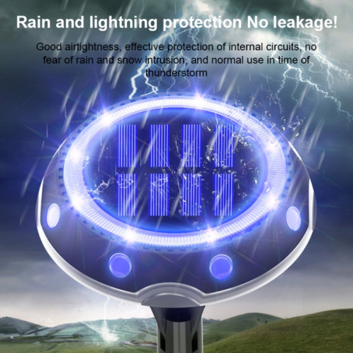 TG-JG00128 8 LED Spotted Long Tube Solaire Extérieur En Plastique Imperméable À L'eau Jardin En Plastique Décoratif Prise Au Sol Lumière Intelligente Contrôle De La Lumière Enterré Lumière, Gradation Colorée SH3834926-014