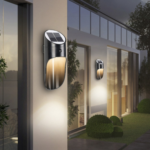 Lumière solaire extérieure LED à induction murale Night Light Radar Éclairage à induction du corps humain, lumière chaude (noir) SH836B1598-012