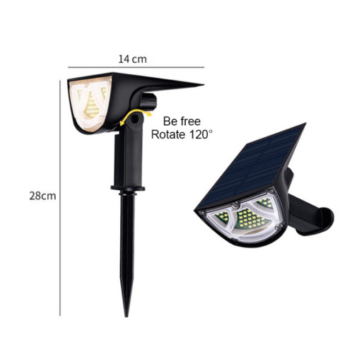Projecteur solaire extérieur IP65 étanche LED paysage jardin prise de terre lumière lampe de pelouse décorative (lumière blanche) SH39WL63-014