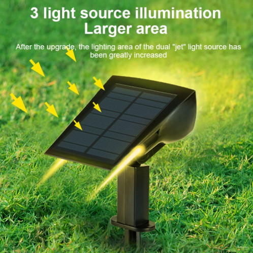 Projecteur solaire extérieur IP65 étanche LED paysage jardin prise de terre lumière lampe de pelouse décorative (blanc chaud) SH39WW1022-014