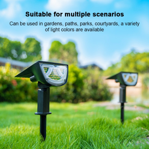 Projecteur solaire extérieur IP65 étanche LED paysage jardin prise de terre lumière lampe de pelouse décorative (lumière blanche) SH39WL63-014