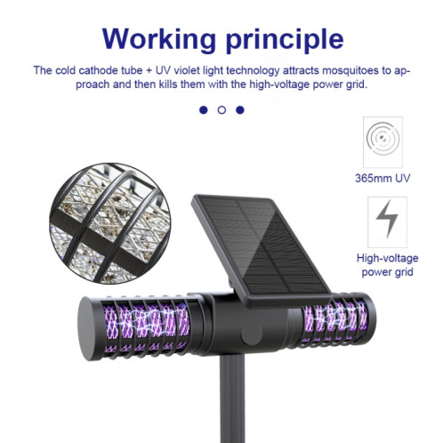 SZ-16008 solaire anti-moustique lumière extérieure IP65 étanche LED paysage jardin prise de terre piège à moustiques lampe de pelouse décorative SH38401927-011
