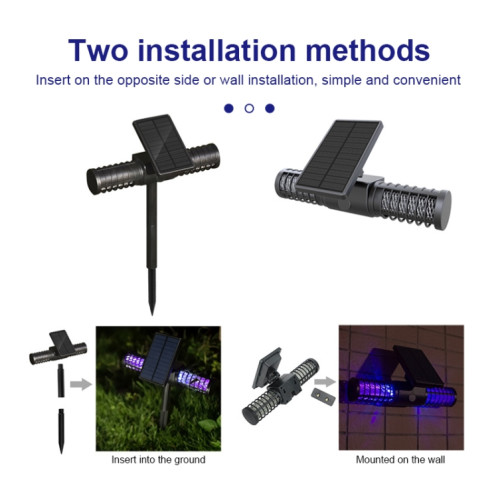 SZ-16008 solaire anti-moustique lumière extérieure IP65 étanche LED paysage jardin prise de terre piège à moustiques lampe de pelouse décorative SH38401927-011