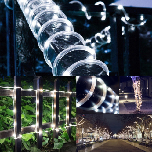 Lumière de corde de boîtier de 5m 400-600LM, panneau solaire résistant à l'eau 50 LED avec le câble prolongé de 2m (lumière blanche) SH56WL1703-08
