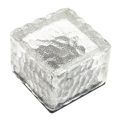 Lampe de décoration de jardin à LED extérieure en verre trempé carré à énergie solaire IP55 étanche ， Taille: 7 x 7 x 5 cm (lumière rouge) SH05RL22-012