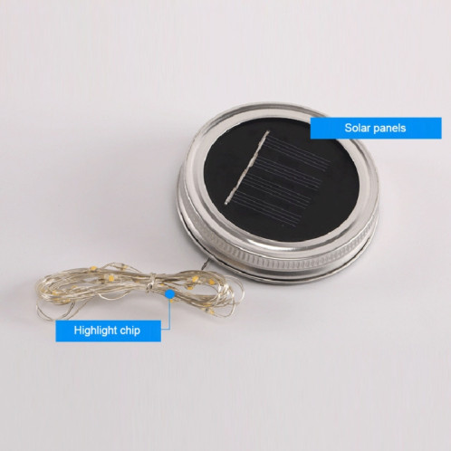 10 LED énergie solaire Mason bouchon de bouteille lampe pendante décoration extérieure jardin lumière, ne comprend pas le corps de la bouteille (lumière blanche) SH08WL917-011