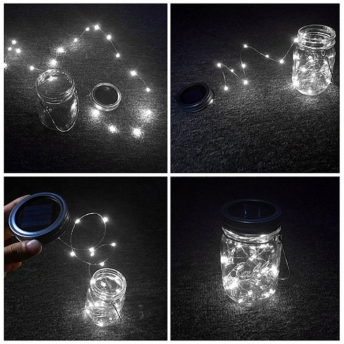 10 LED énergie solaire Mason bouchon de bouteille lampe pendante décoration extérieure jardin lumière, ne comprend pas le corps de la bouteille (lumière blanche) SH08WL917-011