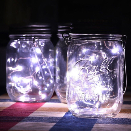 10 LED énergie solaire Mason bouchon de bouteille lampe pendante décoration extérieure jardin lumière, ne comprend pas le corps de la bouteille (lumière blanche) SH08WL917-011