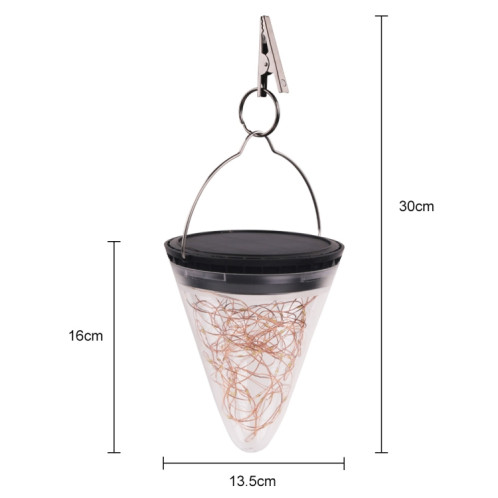 Lampe suspendue conique Starlight à énergie solaire IP55 lumière de décoration de jardin extérieur étanche (lumière colorée) SH10CL1402-013