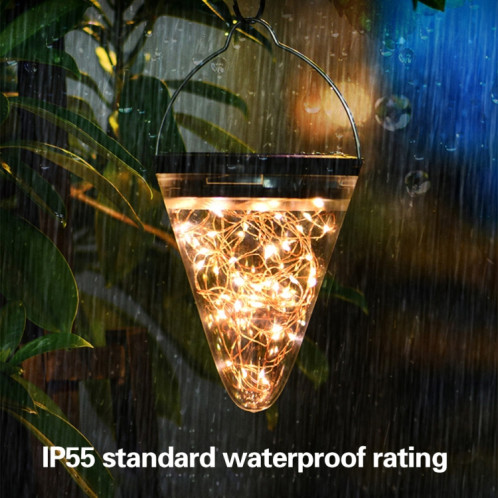 Lampe suspendue conique Starlight à énergie solaire IP55 lumière de décoration de jardin extérieur étanche (lumière colorée) SH10CL1402-013