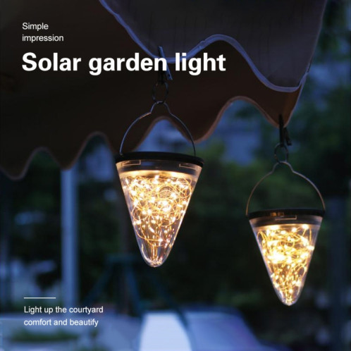 Lampe suspendue conique Starlight à énergie solaire IP55 lumière de décoration de jardin extérieur étanche (lumière colorée) SH10CL1402-013