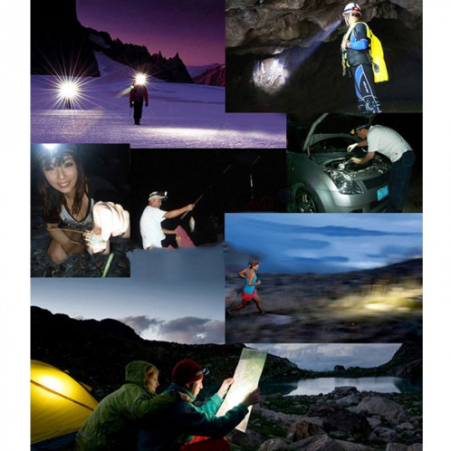 Lumière blanche résistante à l'eau de 3W + lampe frontale de la lumière LED rouge, mini lumière extérieure de 120LM pour l'exécution / pêche / escalade SH41241469-07