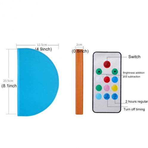 Creative Portable USB Charging Semicircle Pages pliantes Lumière décontractée LED Light Light Light Light Light avec télécommande (Bleu) SC492L1-013