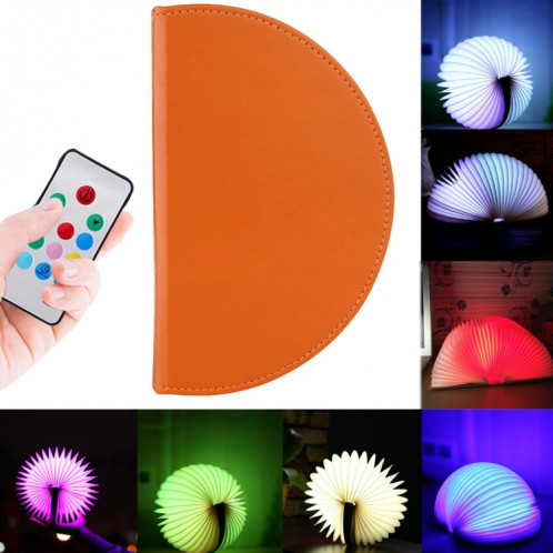 Creative Portable USB Charging Semicircle Pages pliantes Colorful Dimming LED Forme du livre Light Night Light avec télécommande (Brown) SC492Z1-013