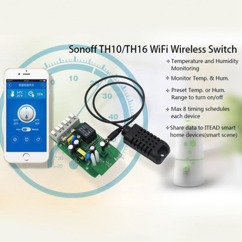 Capteur de température et d'humidité Sonoff TH-1 pour commutateur intelligent WiFi Sonoff TH10 / TH16 SH45181486-010