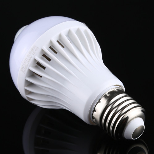 E27 5W 12 LED SMD 5730 300LM Ampoule LED à capteur de mouvement infrarouge, Distance du capteur: 4-6m, AC 220V (lumière blanche) SH00WL561-07