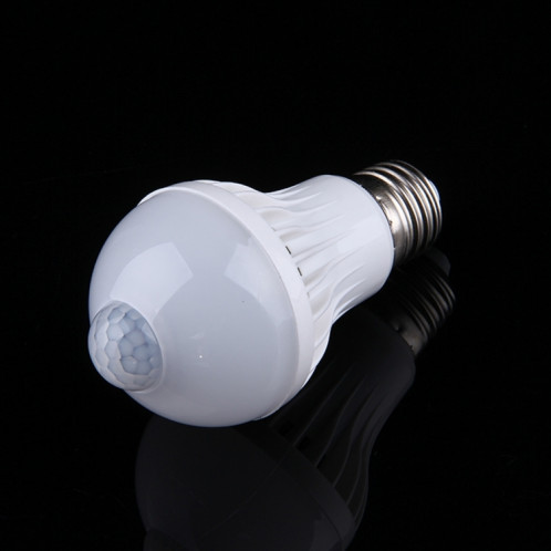 Ampoule LED à capteur de mouvement infrarouge E27 5W, Distance du capteur: 4-6m, AC 85-265V SH00WW198-011