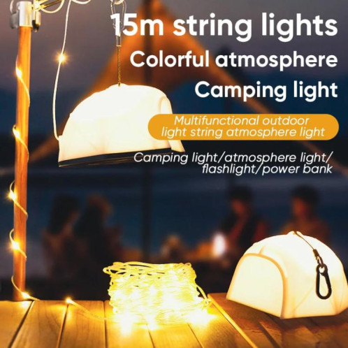 Lampe de camping multifonctionnelle KXK-505 avec guirlande lumineuse de 15 m SH52111332-012