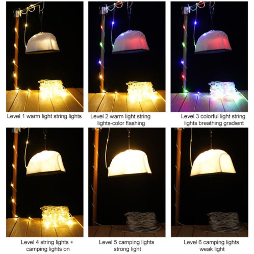 Lampe de camping multifonctionnelle KXK-505 avec guirlande lumineuse de 15 m SH52111332-012
