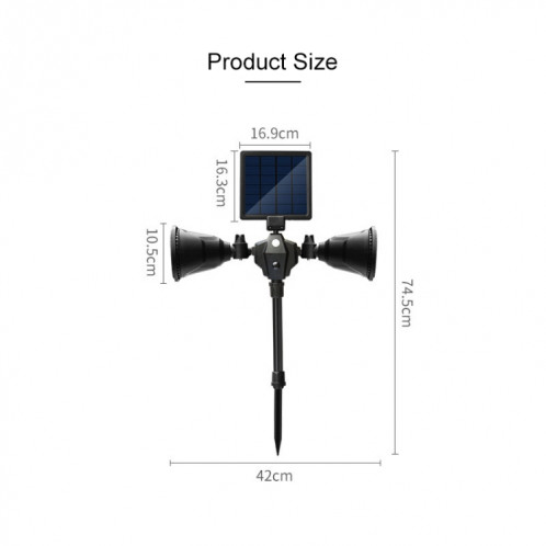 Capteur intelligent à double tête à capteur solaire du robot à LED pour pelouse extérieure SH53001271-014