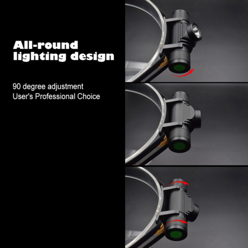 D10 5W XML-2 IPX6 étanche à la lumière du bandeau, 1200 LM USB rechargeable à l'extérieur du phare LED SH5406337-011