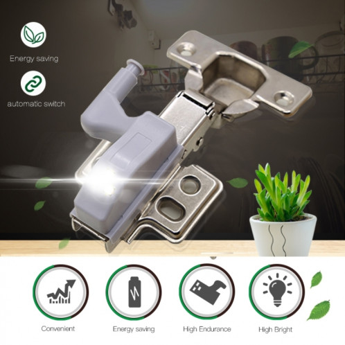 0.3W Charnière Intérieure Universelle LED Capteur Lampe Placard 3 LED Veilleuse Auto ON / OFF Ampoule (Lumière Blanche) SH91WL1818-09