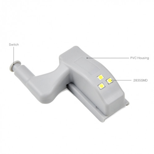 0.3W Charnière Intérieure Universelle LED Capteur Lampe Armoire 3 LED Veilleuse Auto ON / OFF Ampoule (Blanc Chaud) SH91WW1009-09